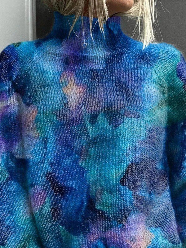 Patsy | Abstracte Waterverf Bloemige Gebreide Coltrui